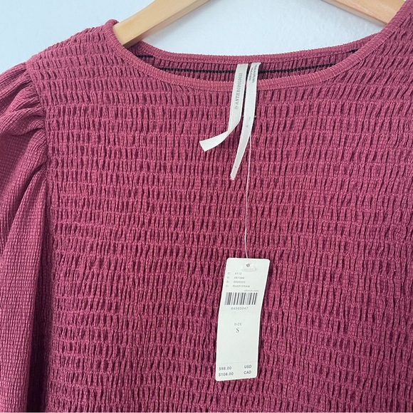 Anthropologie Smocked Puff-Sleeved Top size S - Picture 13 of 14